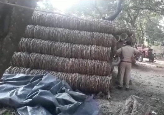 महराजगंज; तीन वन तस्कर गिरफ्तार,भारी मात्रा में बेत की टोकरिया बरामद